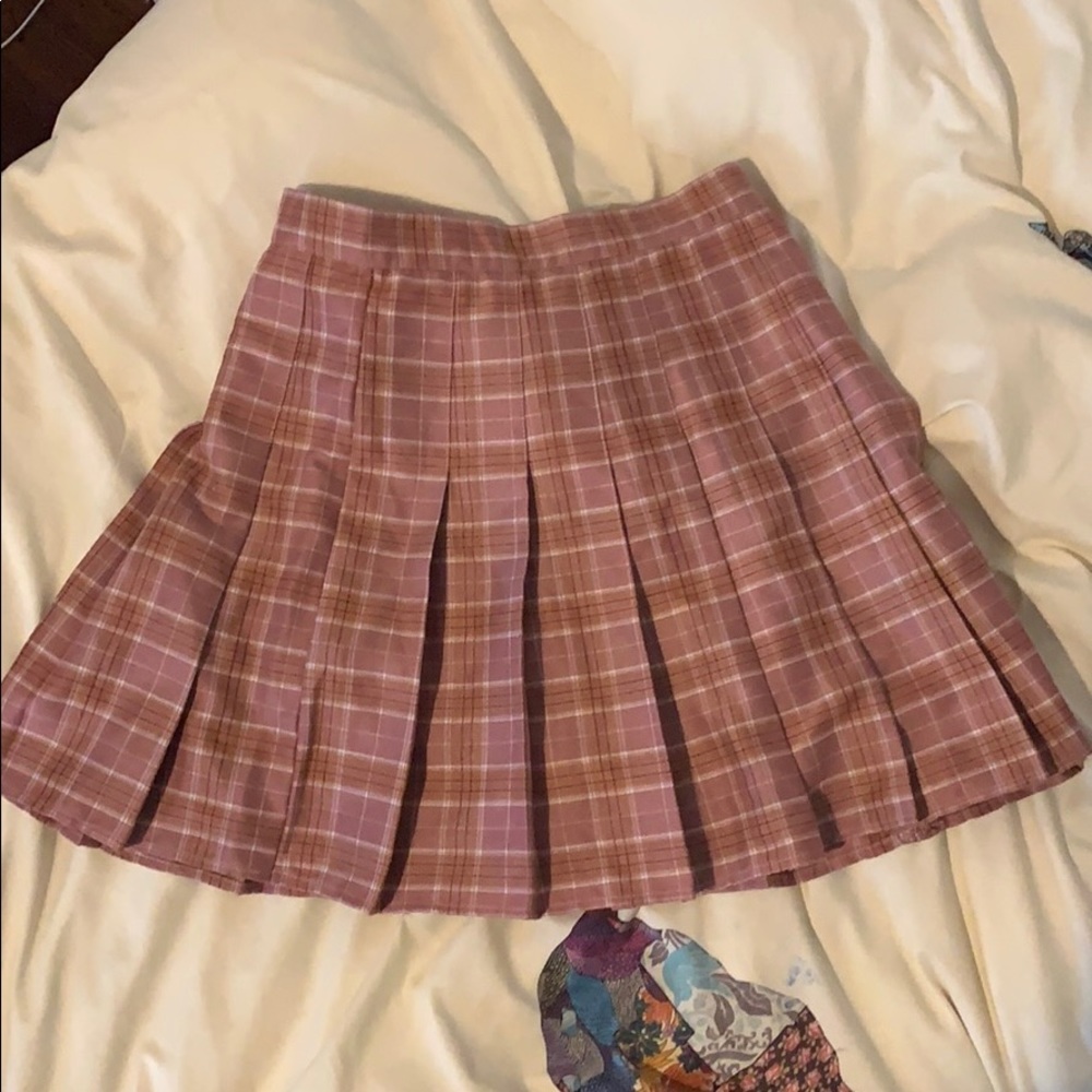 Kokopie pink plaid skirt